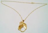 Colar Horse Folheada A Ouro