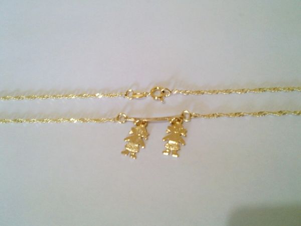 Colar Meninas Folheado A Ouro