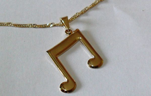 Colar Musica Folheada A Ouro